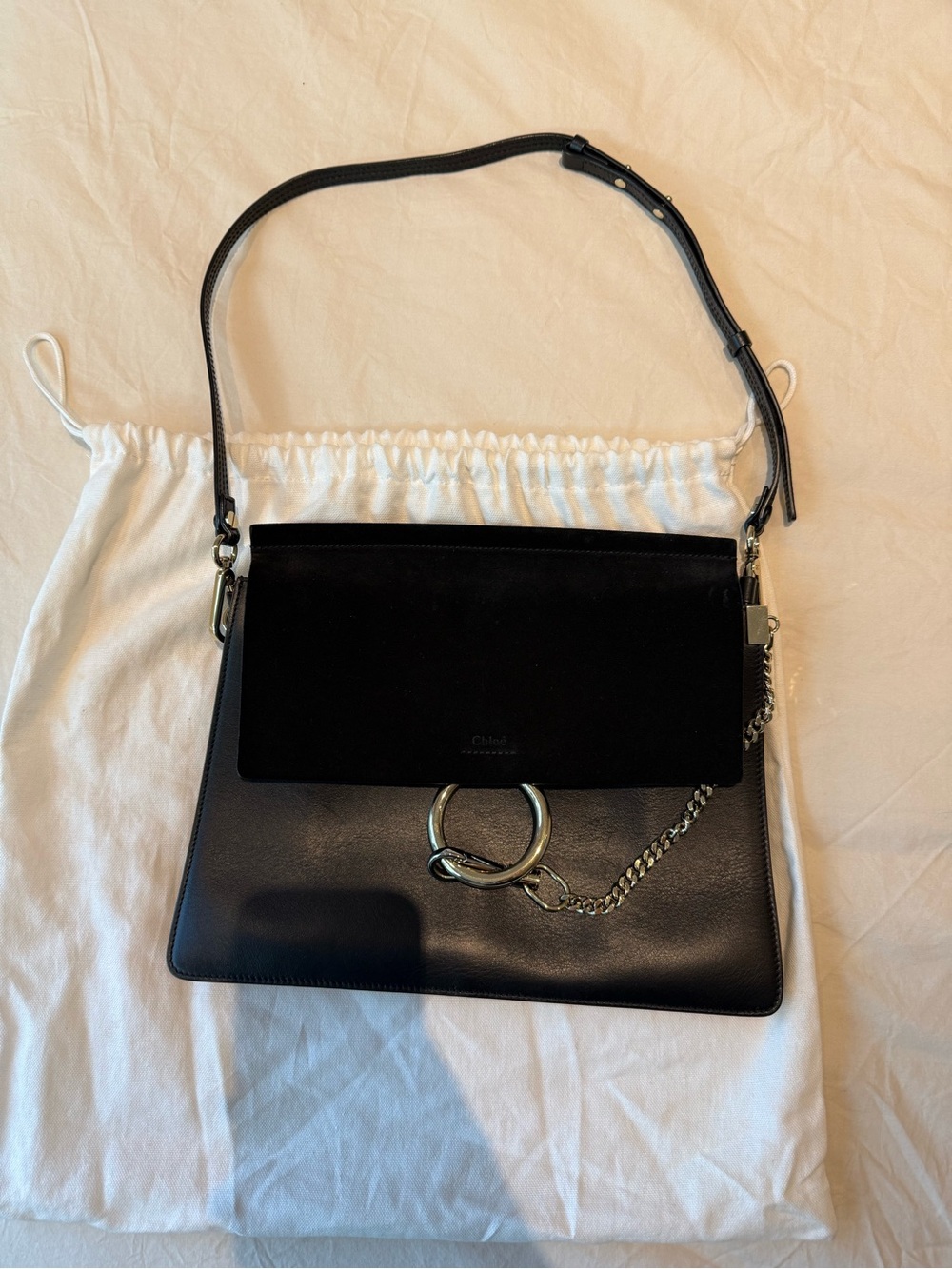 Chloe medium faye bag - black